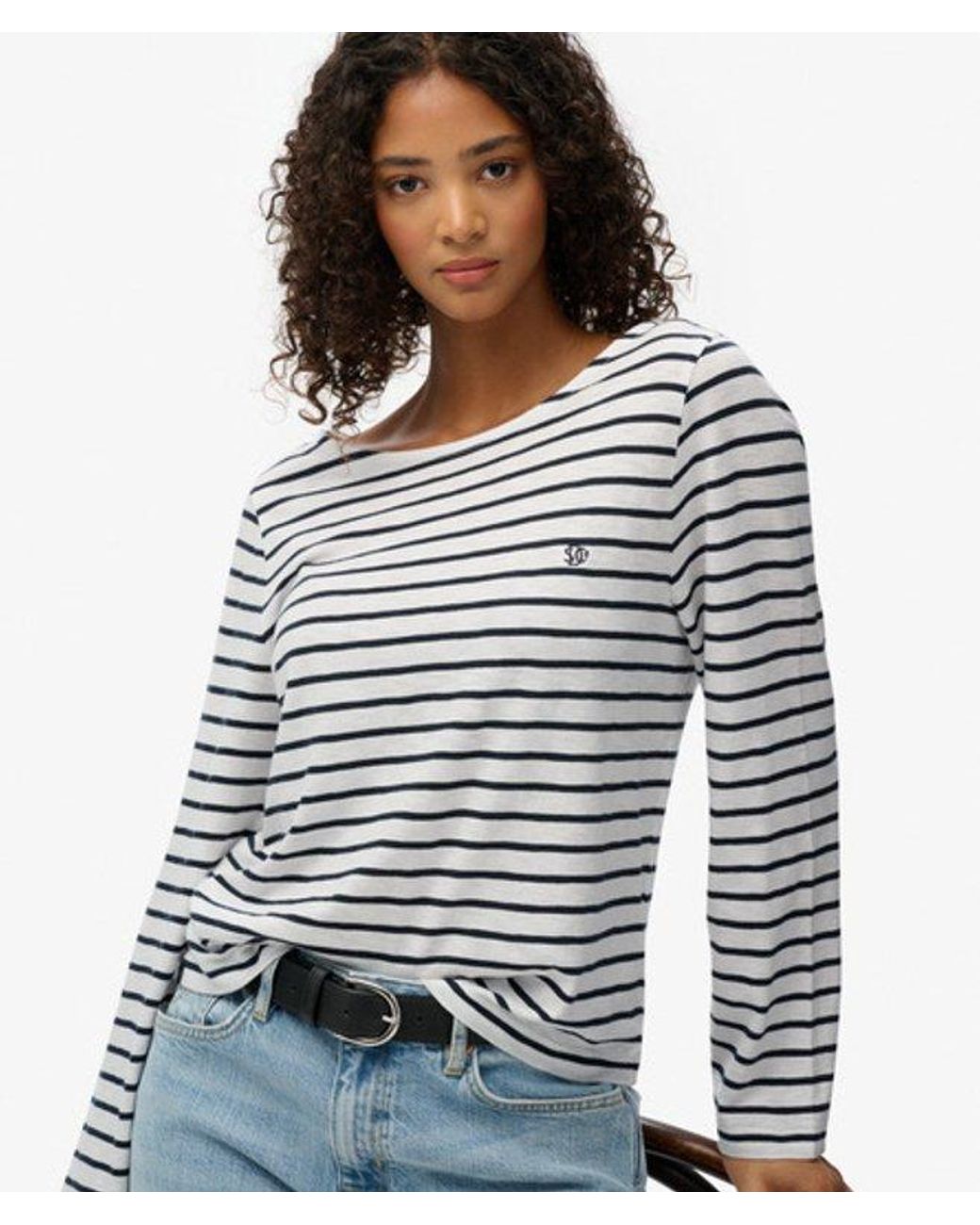 Superdry White & Co Studios Slub Long Sleeve Top
