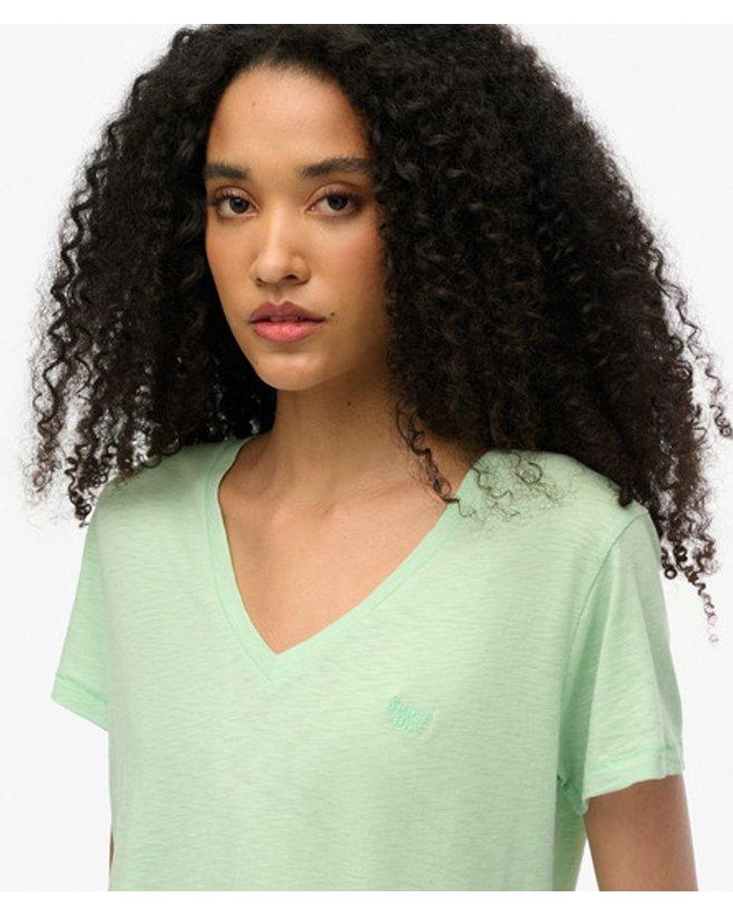 Superdry Blue & Co Slub Embroidered V-neck T-shirt