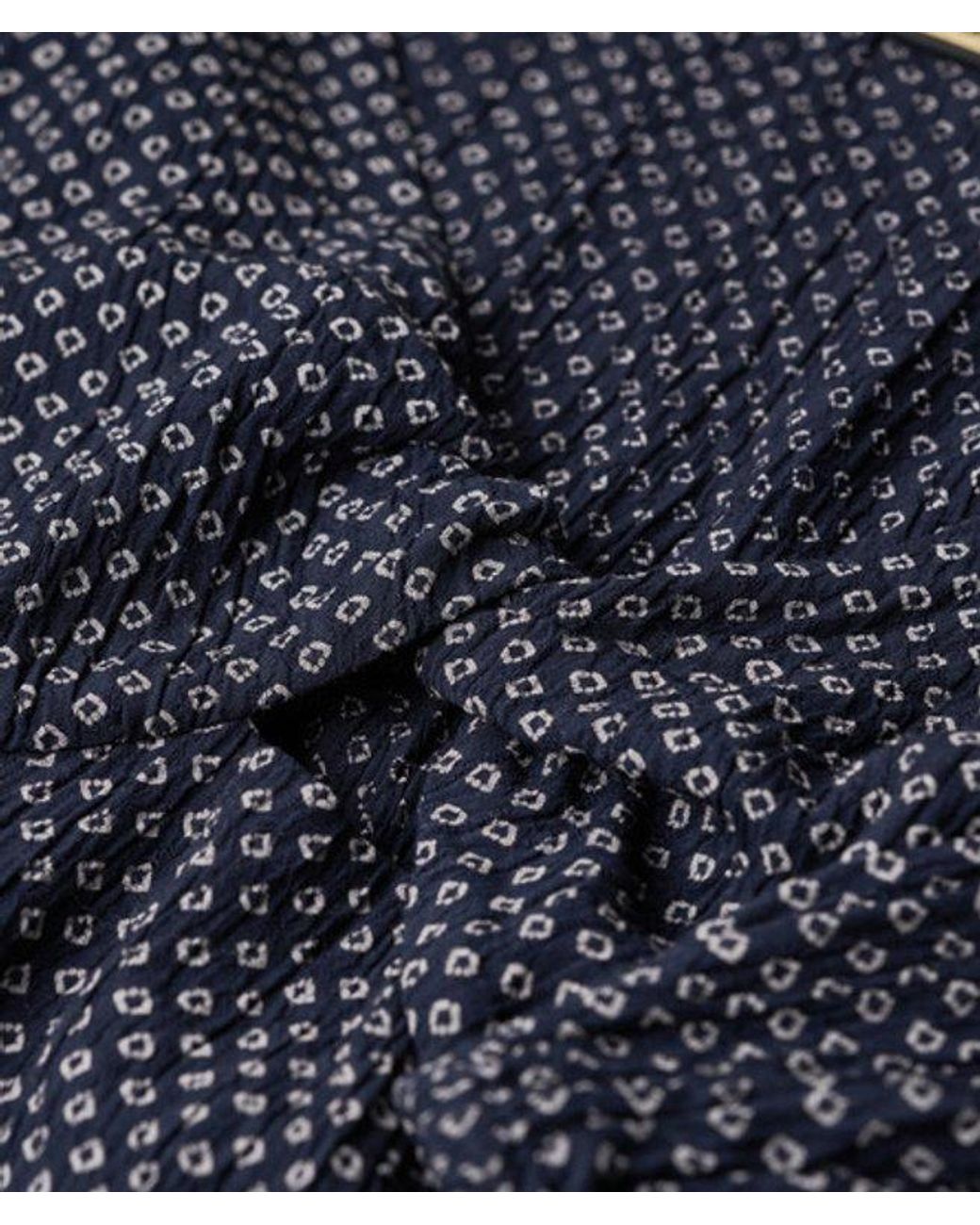 Superdry Blue & Co Long Sleeve Woven Crop Top