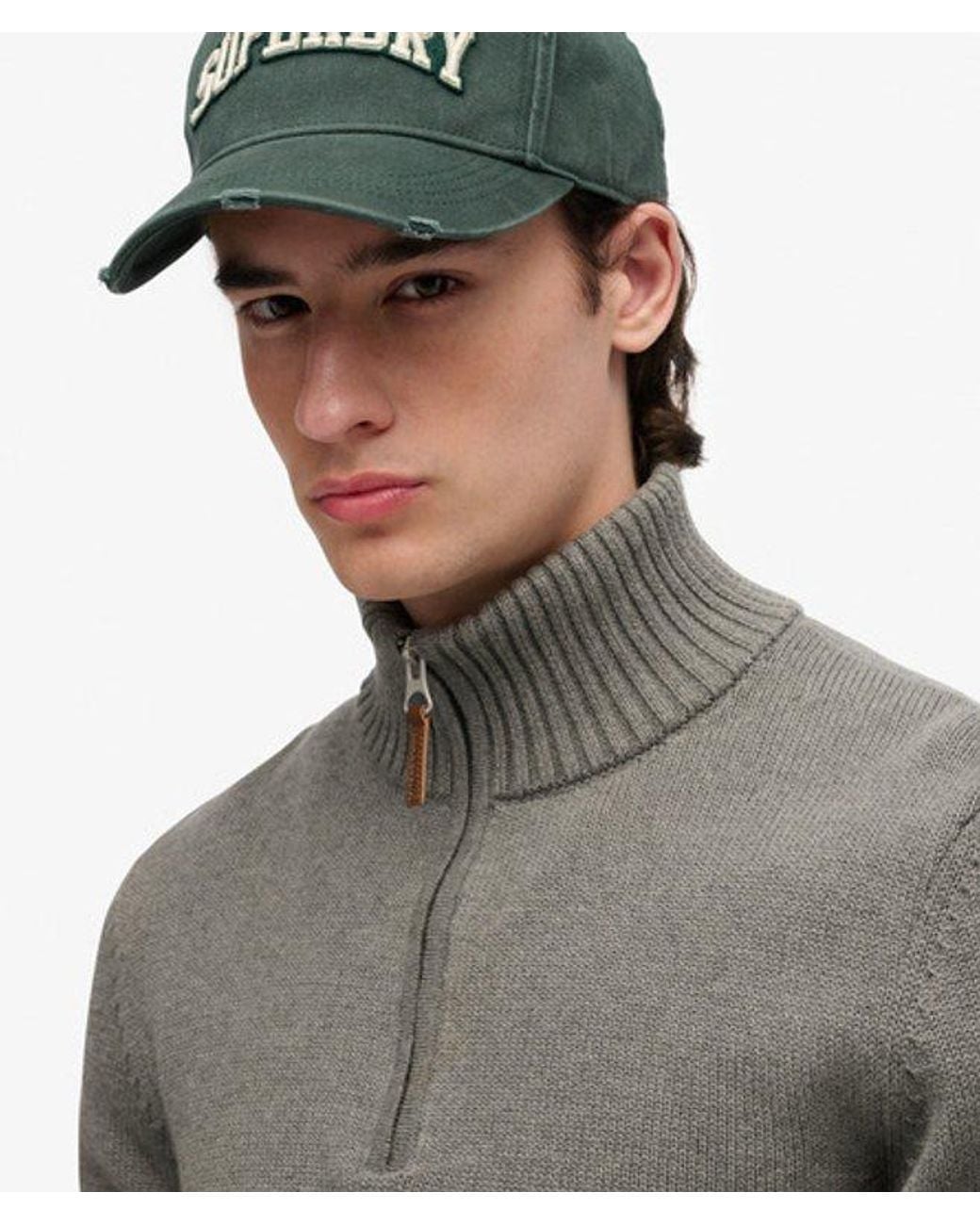 Superdry Gray & Co Cotton Classics Half-zip Knitted Jumper for men
