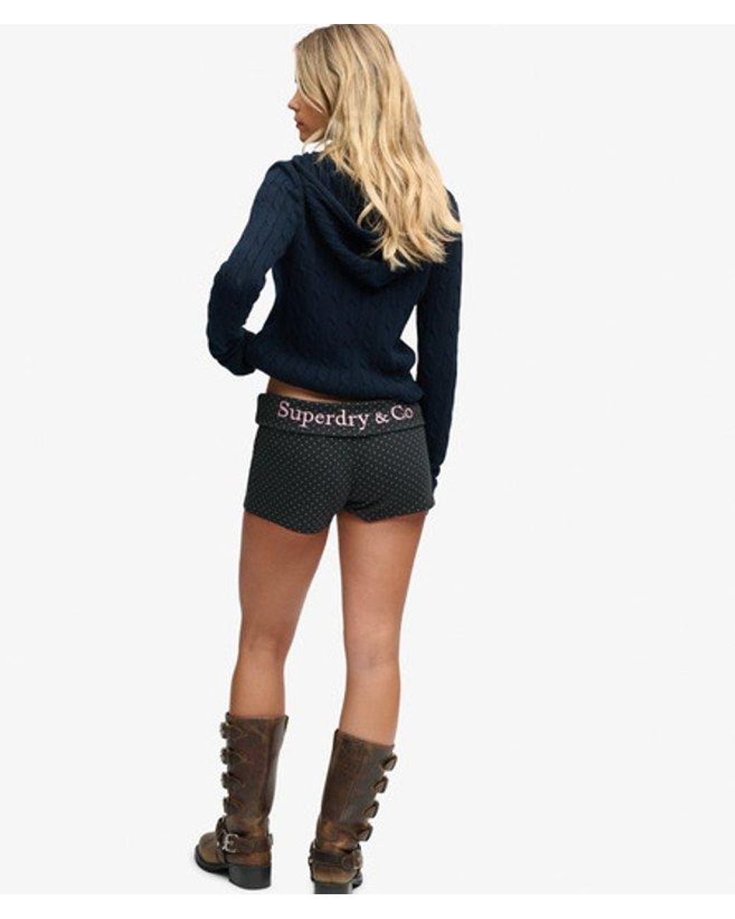 Superdry Black & Co Polka Dot Jersey Shorts