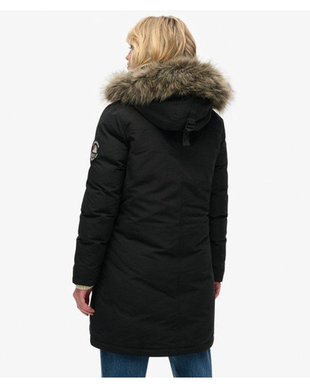 Superdry Black & Co Everest Faux Fur Parka Coat