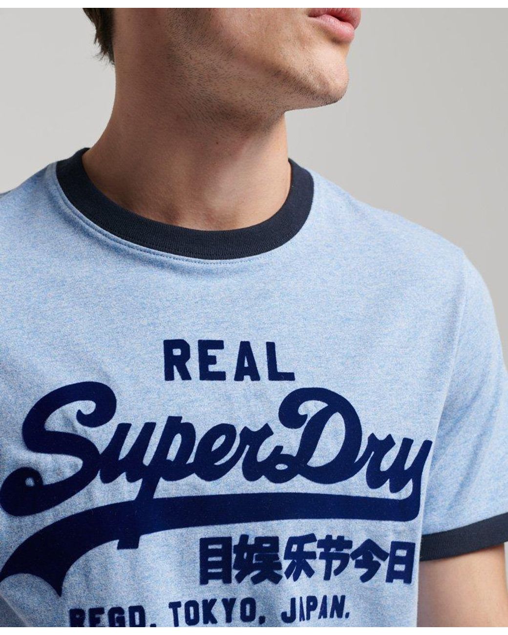 Superdry Tona Vintage Ogo Short Seeve Round Neck T-shirt Man in Blue for  Men | Lyst