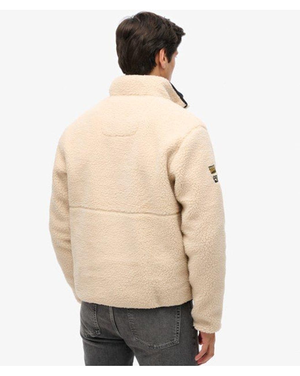 Superdry Natural & Co Outdoor Half Zip Sherpa Fleece for men