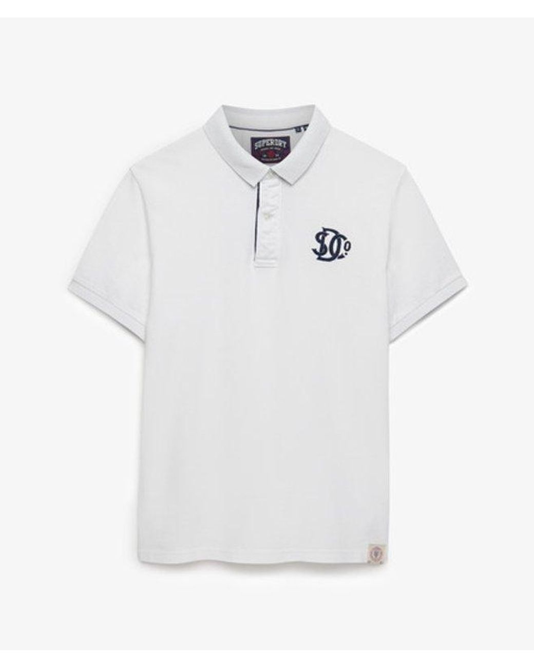 Superdry White & Co Pique Monogram Polo Shirt for men