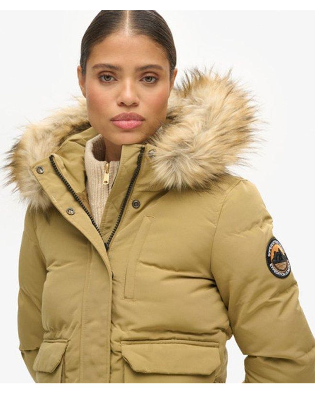 Superdry Natural & Co Everest Slim Fit Hooded Puffer Bomber Jacket
