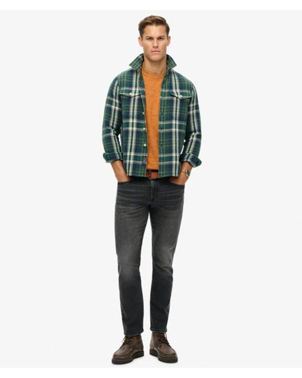 Superdry Black & Co Organic Cotton Vintage Slim Straight Jeans for men