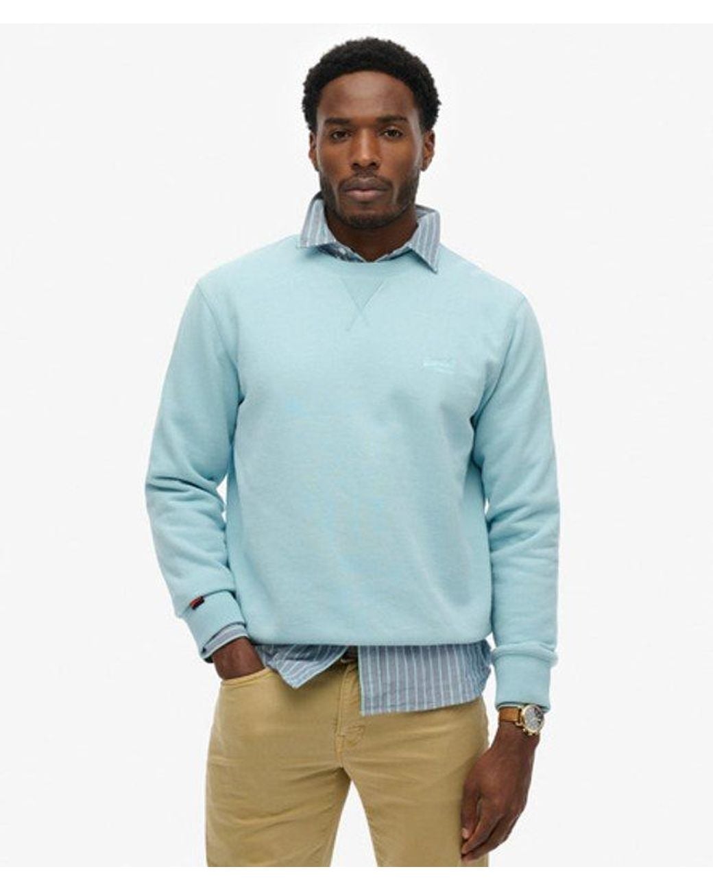 Superdry Blue & Co Essential Logo Crew Sweatshirt for men