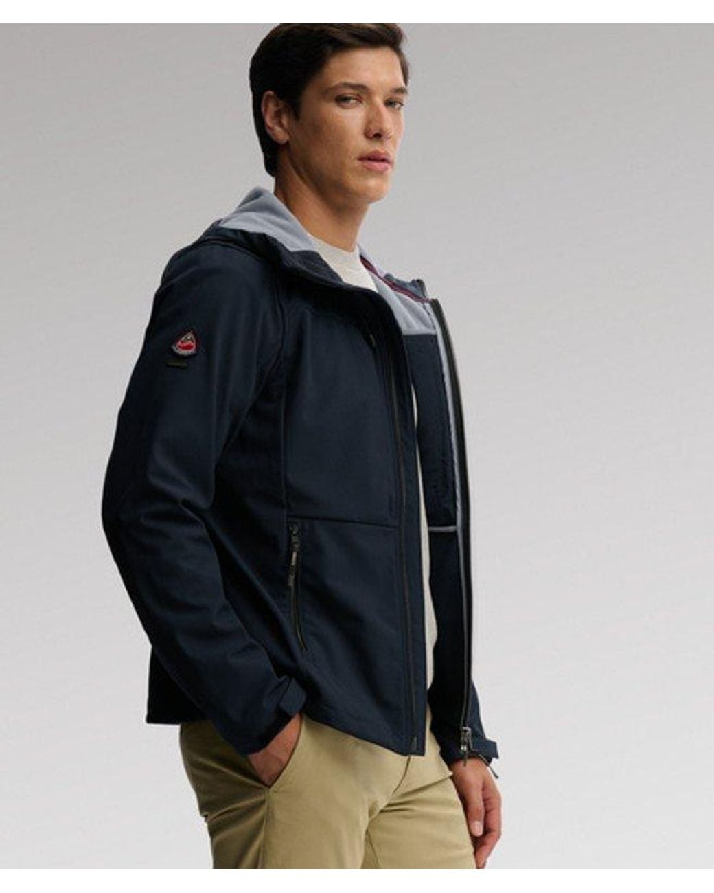 Superdry Blue & Co Hooded Softshell Trekker Jacket for men
