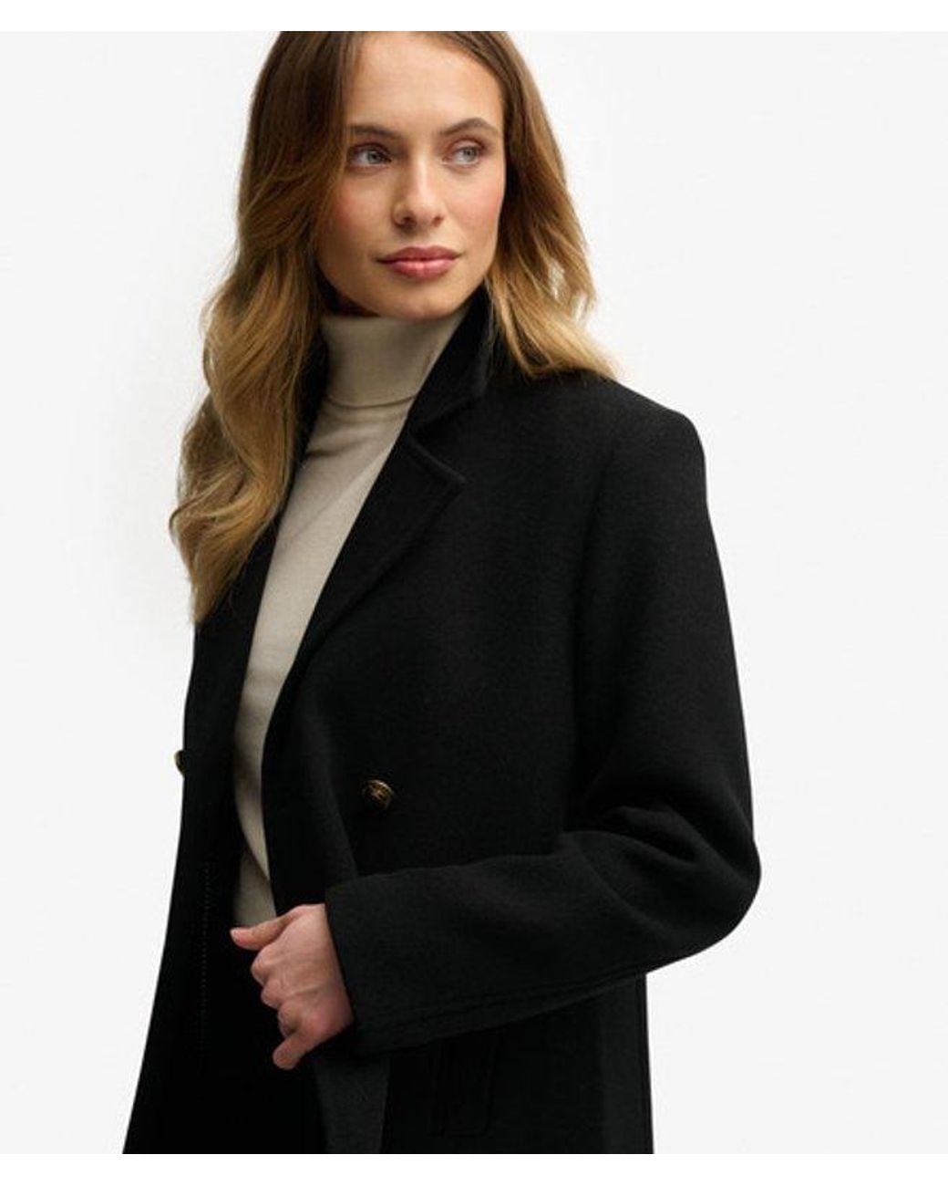 Superdry Black & Co Double Breasted Pea Coat