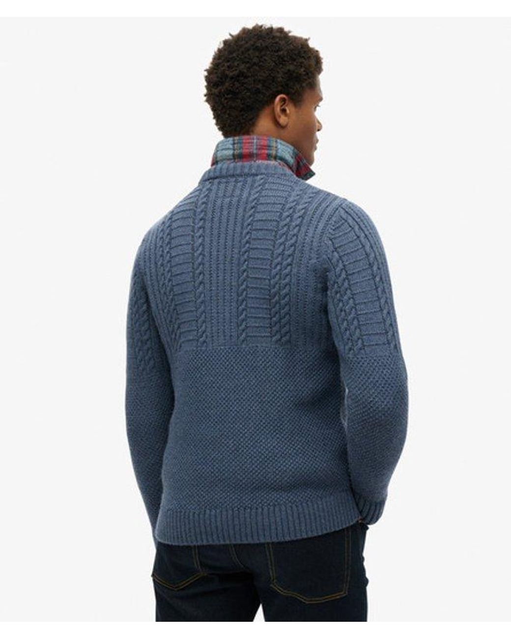 Superdry Blue & Co Jacob Cable Knit Jumper for men