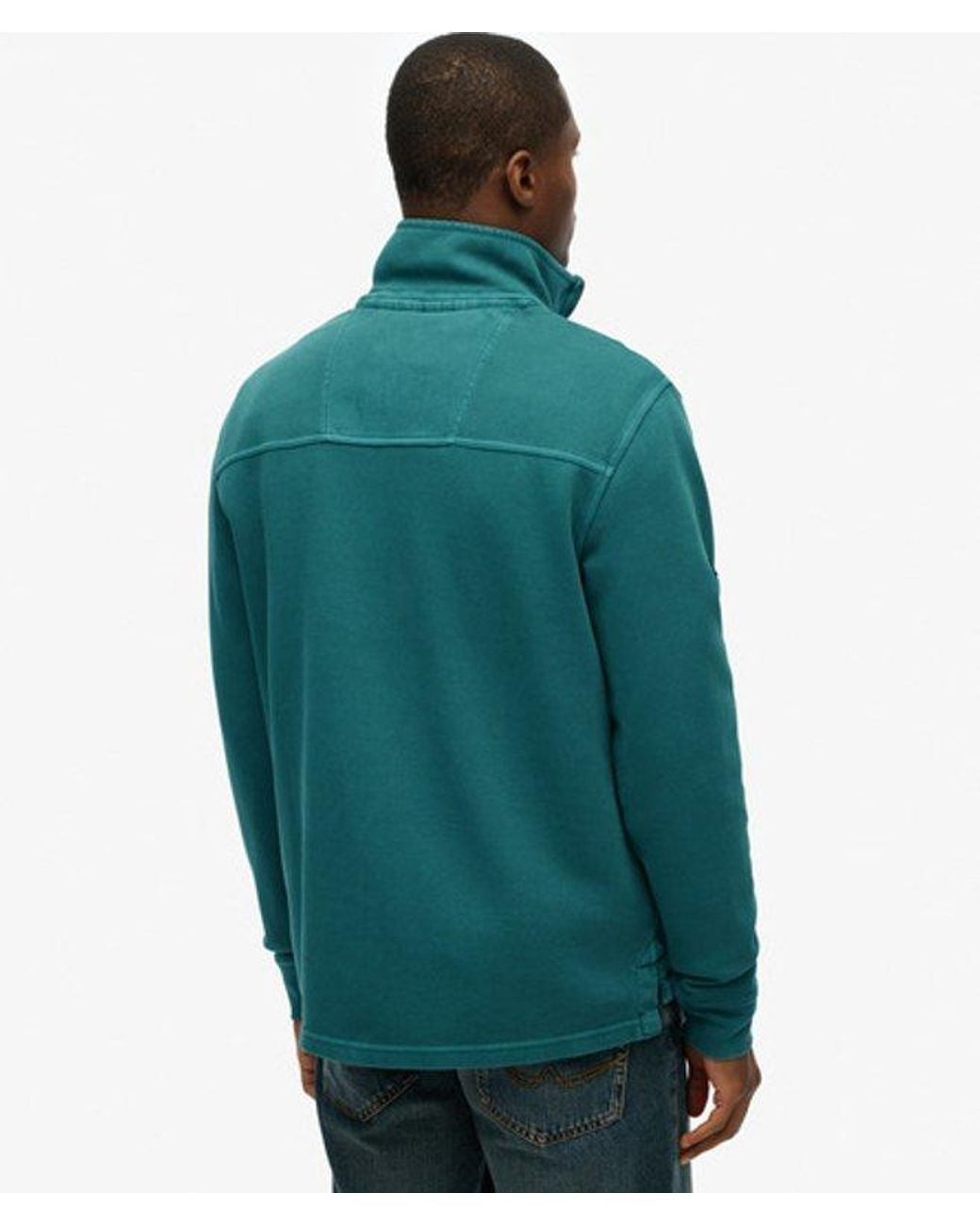 Superdry Green Cotton Classic Pique Half Zip Sweatshirt for men