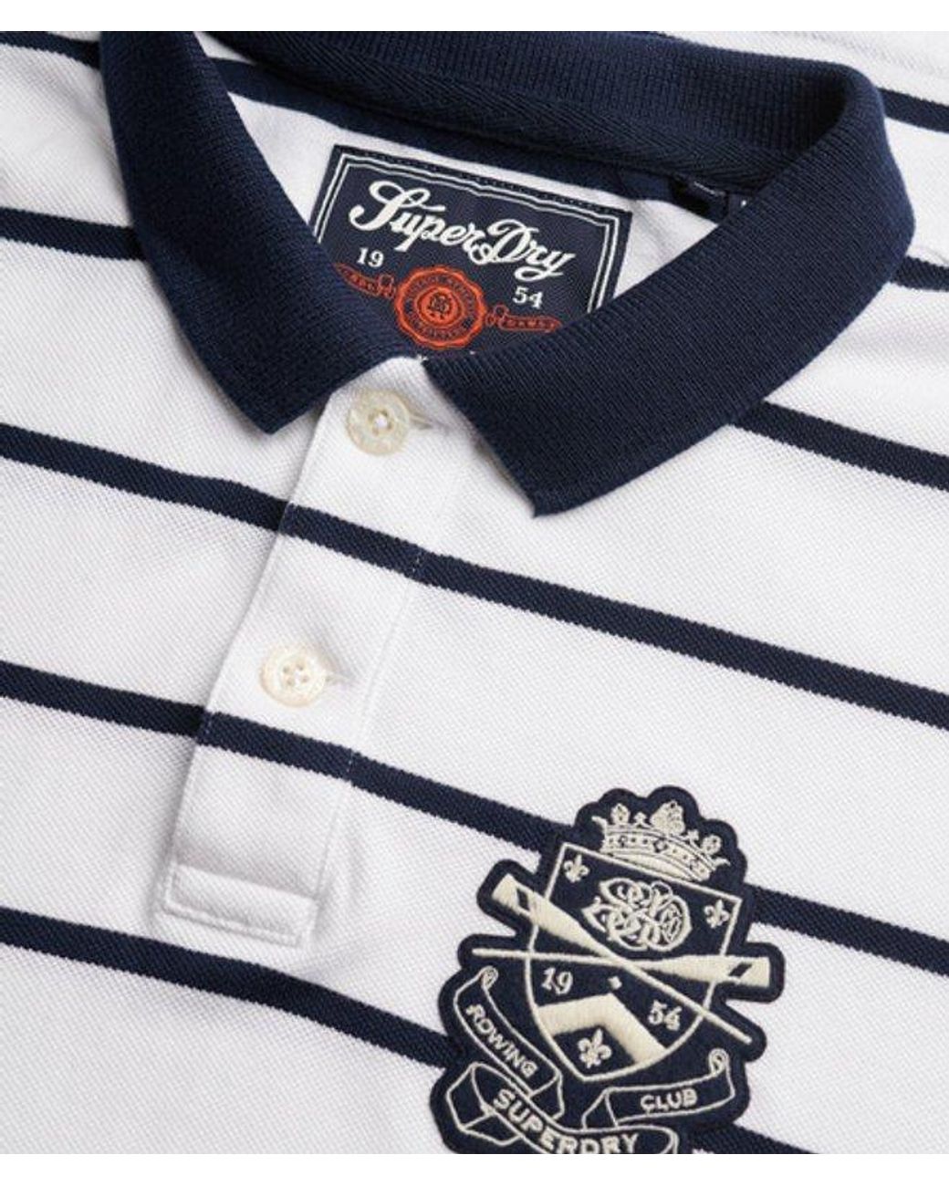 Superdry Metallic & Co Crest Stripe Polo Shirt for men