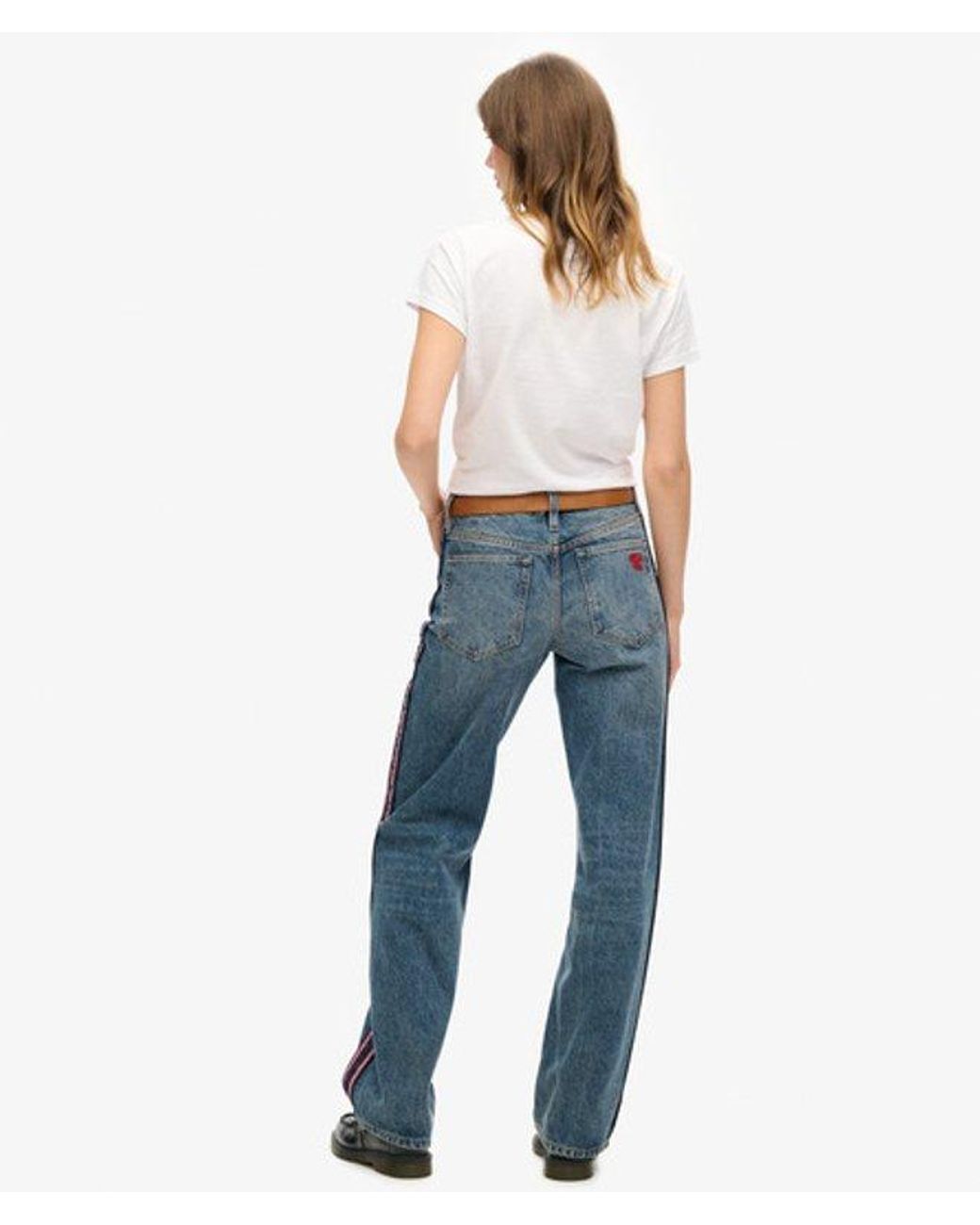 Superdry Blue & Co Mid Rise Wide Leg Jeans