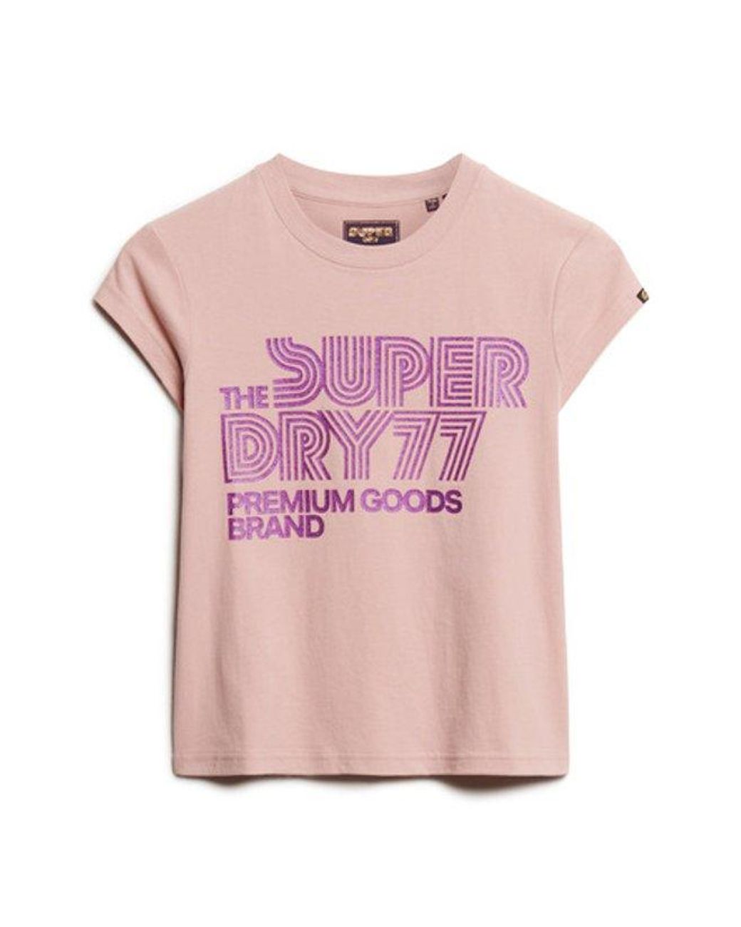 Superdry Pink & Co Retro Glitter Logo T-shirt