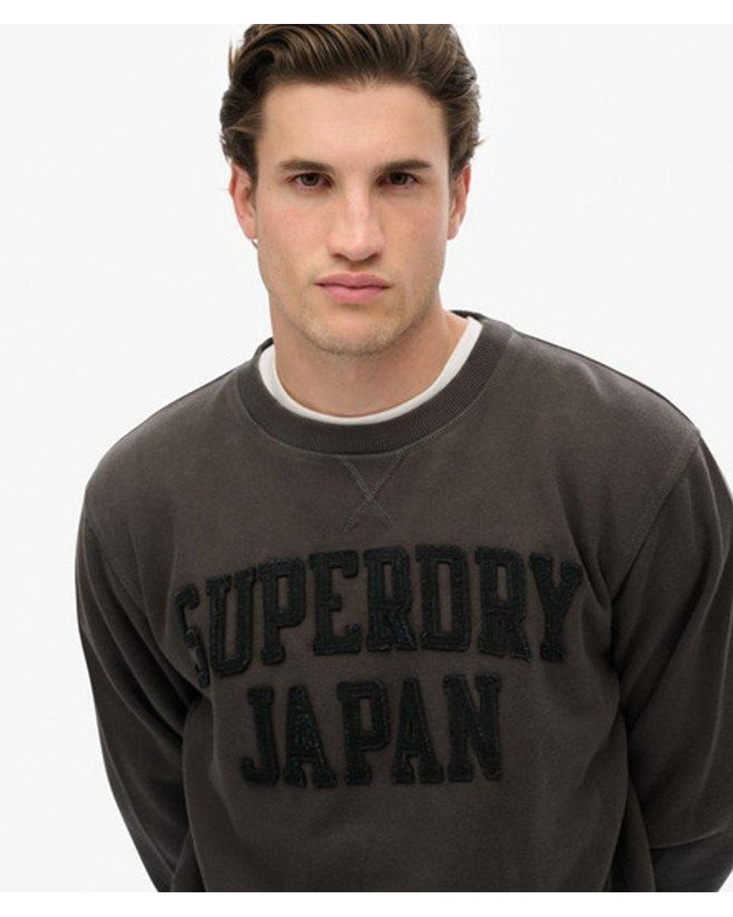 Superdry Gray & Co Vintage Athletic Tonal Crew Sweatshirt for men
