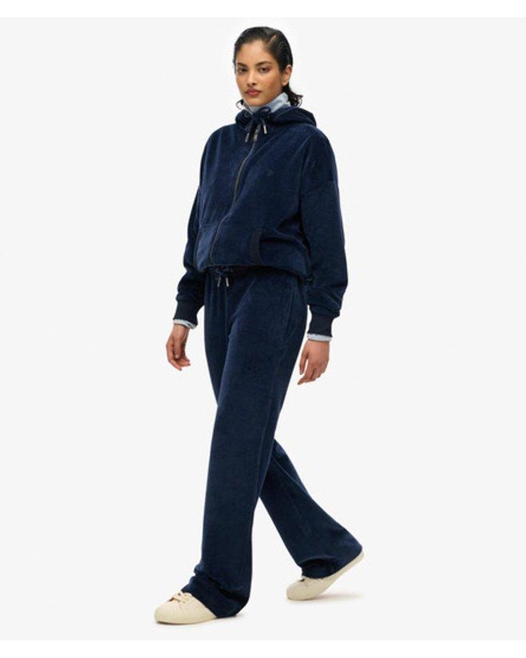 Superdry Blue & Co Velour Wide Leg joggers