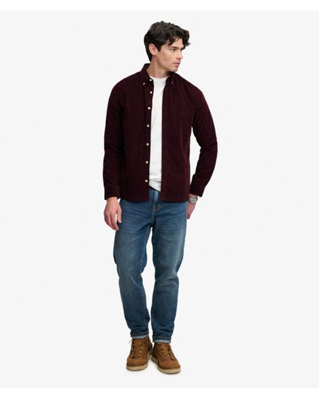 Superdry Purple & Co Classic Needle Cord Shirt for men