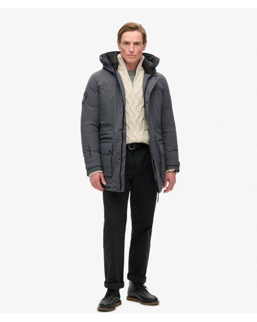 Superdry Gray & Co City Padded Parka Coat for men