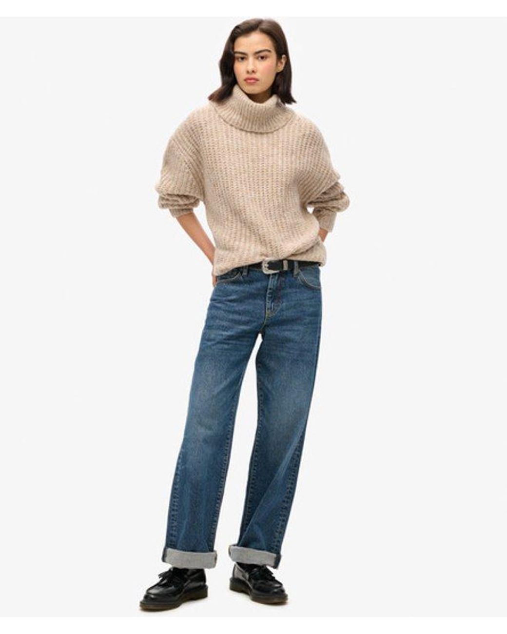 Superdry Natural & Co Brushed Rib Slouch Neck Jumper