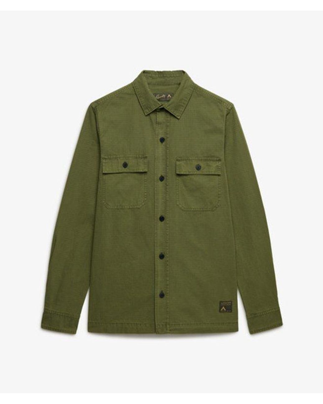 Superdry Military Overhemd Met Lange Mouwen in het Green voor heren