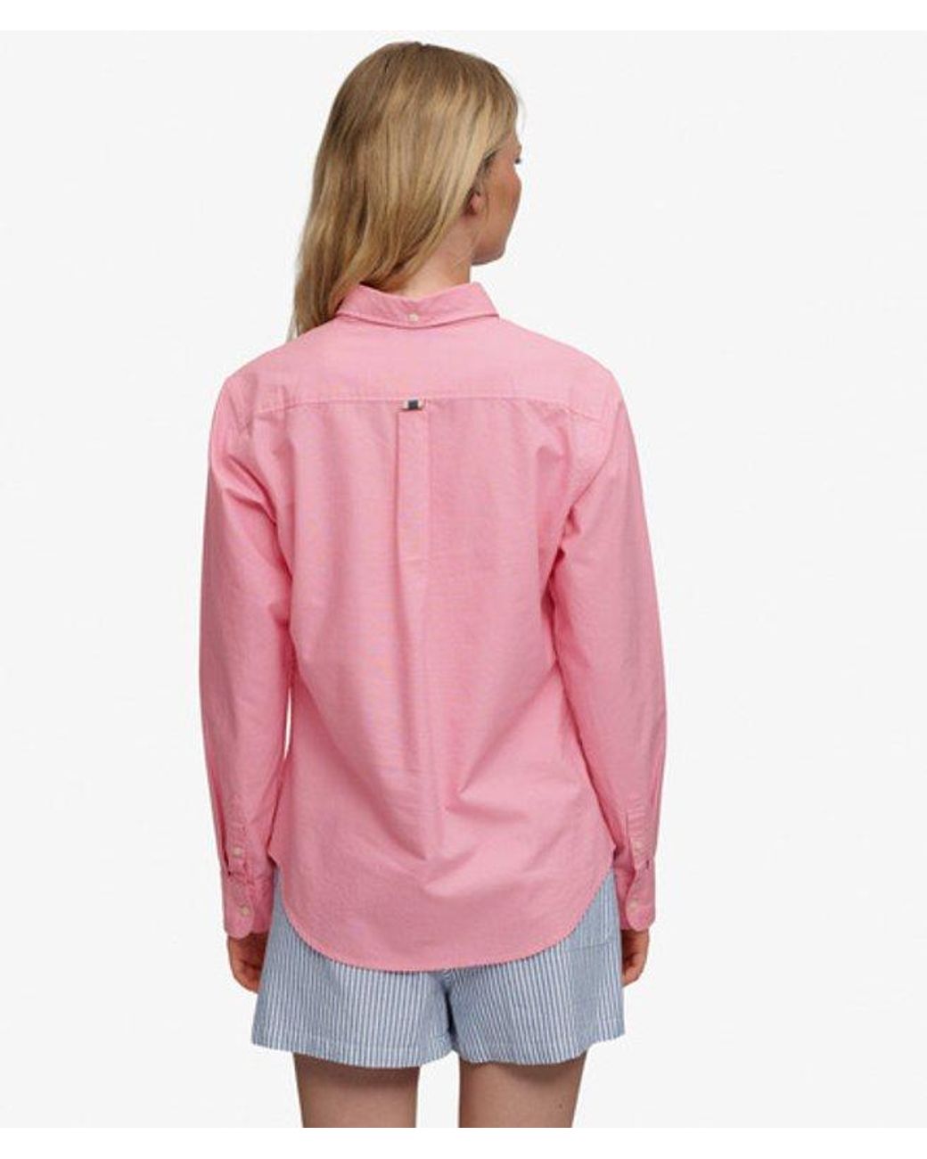 Superdry Pink & Co Slim Oxford Button Down Long Sleeve Shirt