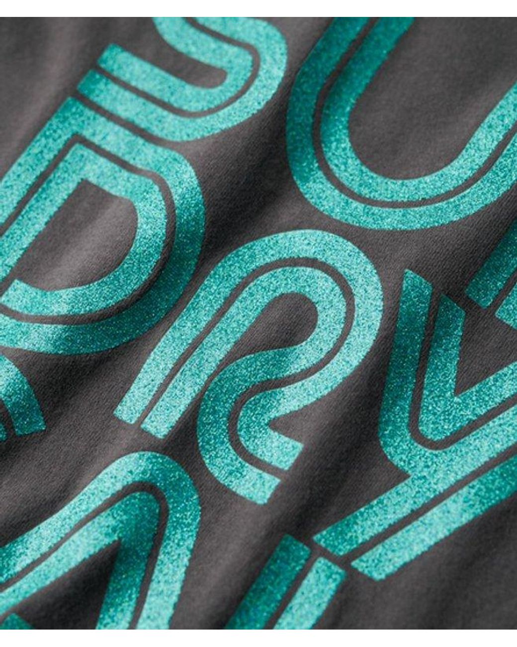 Superdry Green & Co Retro Glitter Logo T-shirt