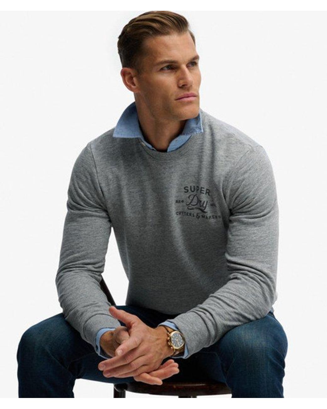 Superdry Gray & Co Cutters And Makers Relaxed Sweatshirt for men