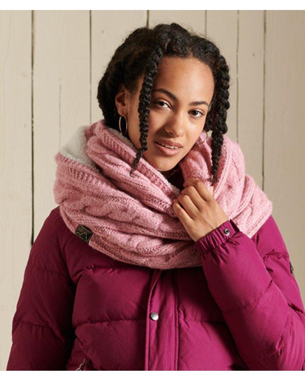 Superdry Red & Co Tweed Cable Snood