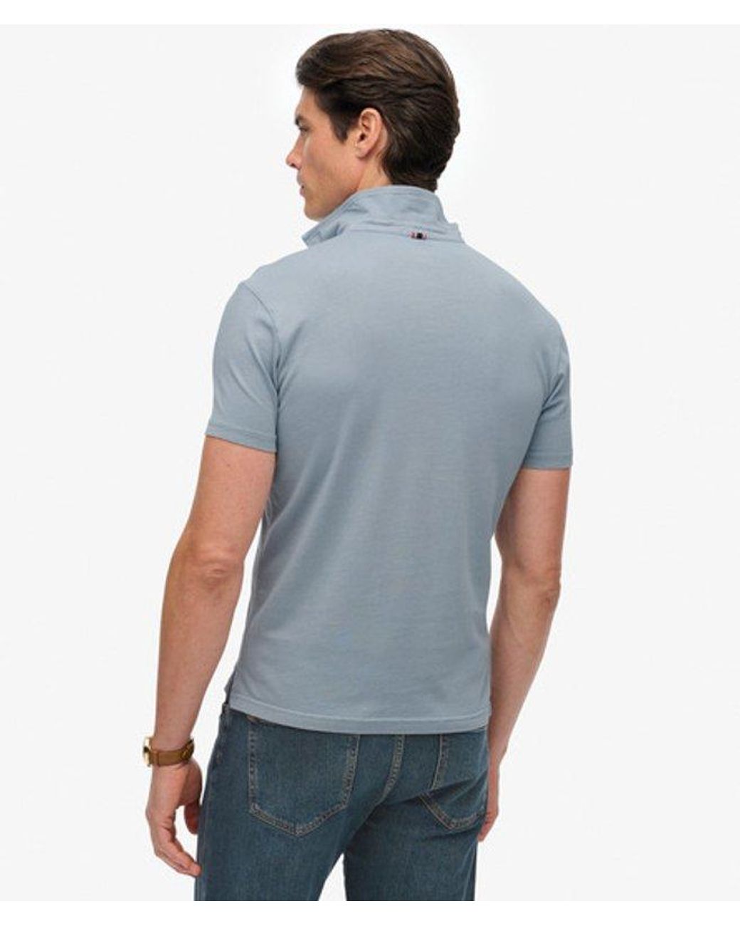 Superdry Blue & Co Essential Jersey Polo Top for men