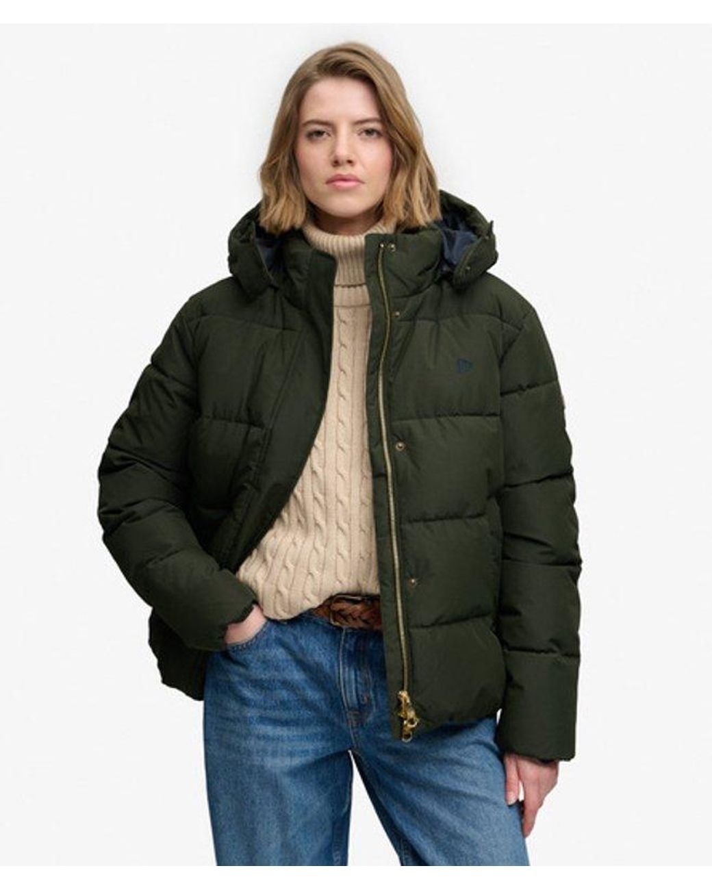 Superdry Green & Co Premium Hooded Puffer Jacket