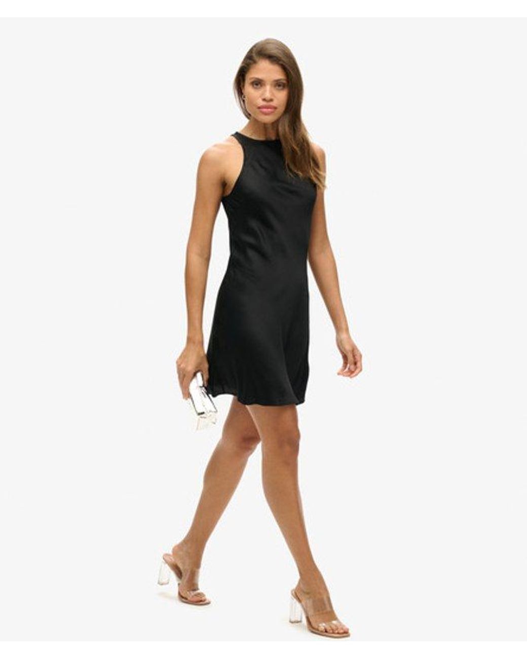 Superdry Black & Co Ladies Satin Racer Mini Dress