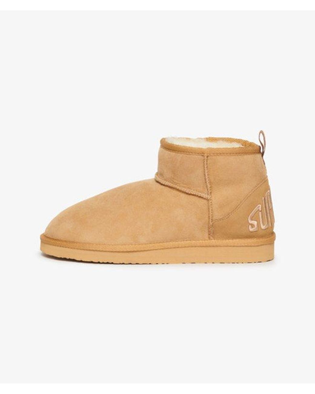 Superdry Natural & Co Suede Sherpa Mini Boots