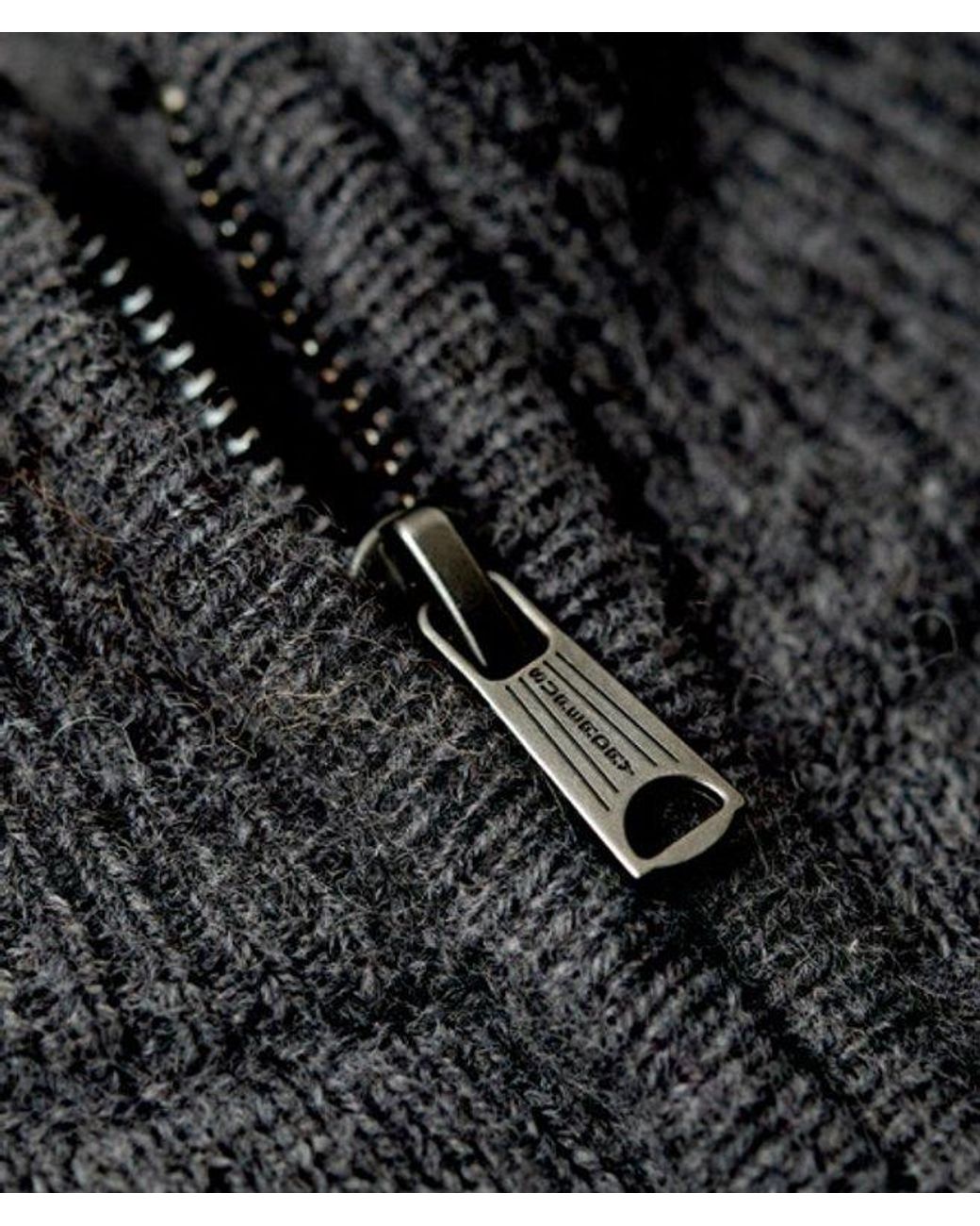 Superdry Gray & Co Classic Knitted Essential Embroidered Half Zip Jumper for men