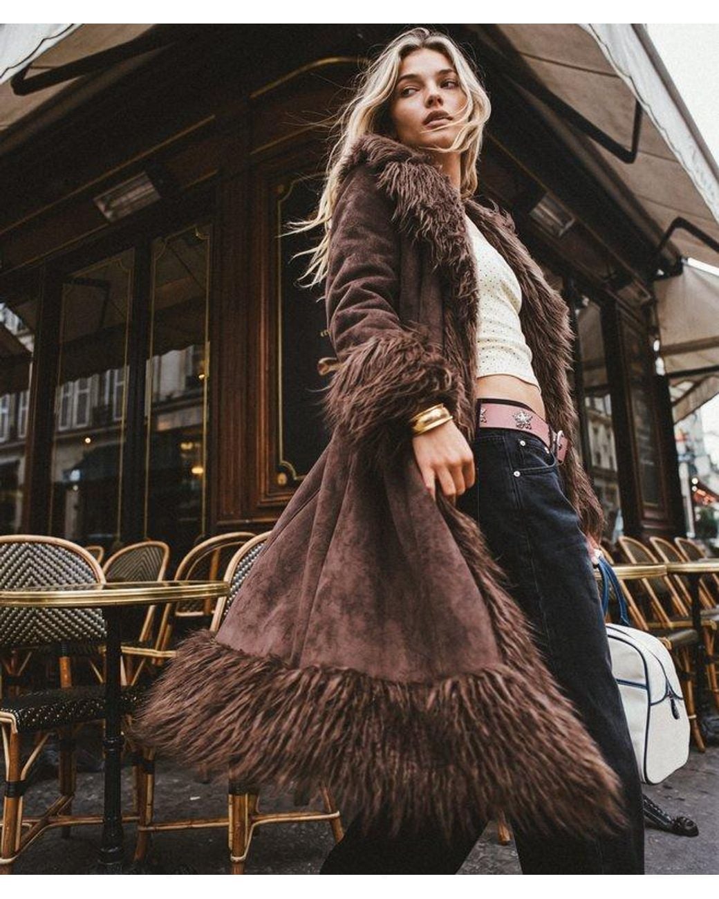 Superdry Brown & Co Long Afghan Coat