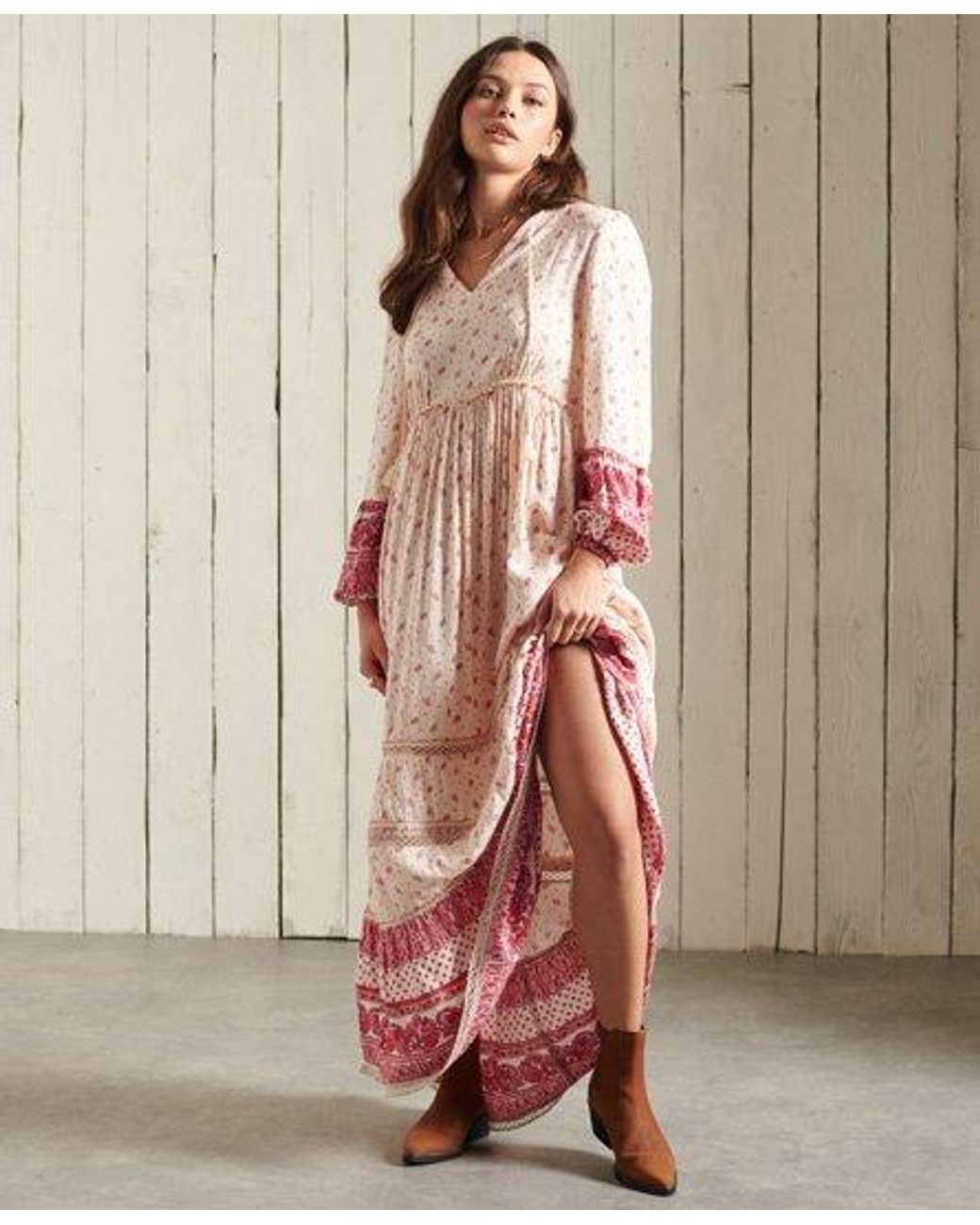 Superdry Lace Ameera Maxi Dress | Lyst