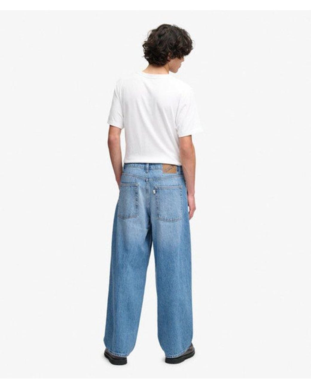 Superdry Blue & Co Oversized Rigid Washed Jeans for men