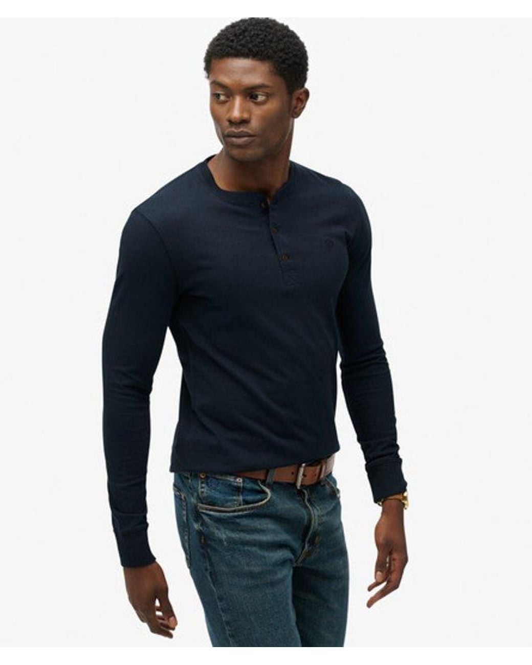 Superdry Blue & Co Classic Essential Henley Top for men