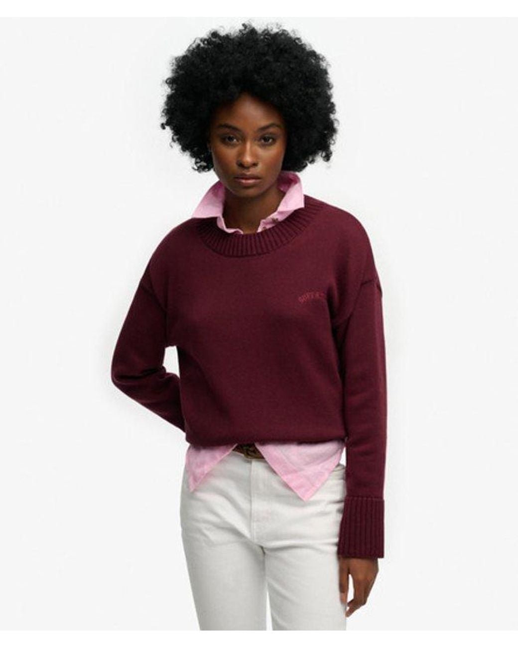 Superdry Red & Co Essential Crew Neckline Jumper