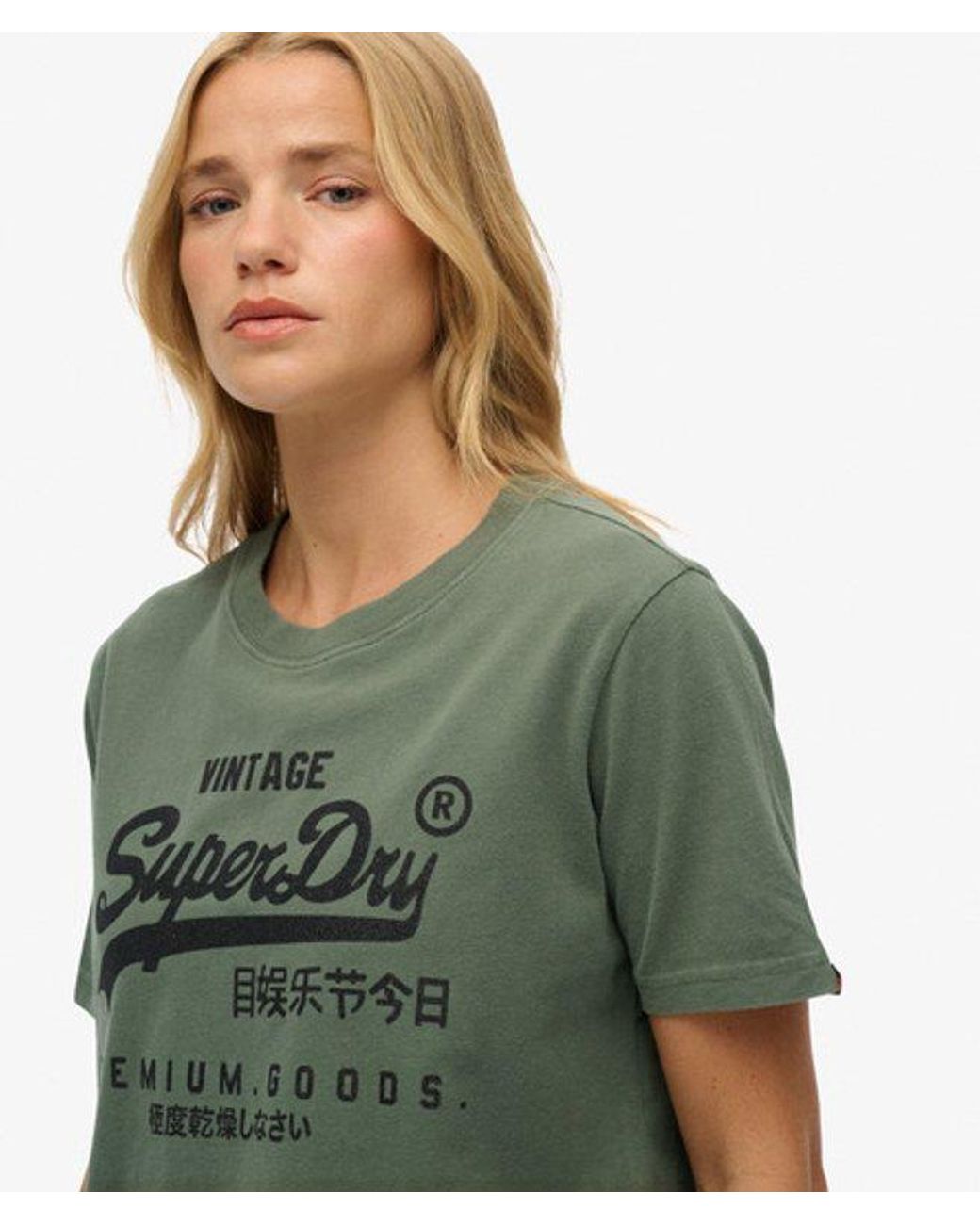 Superdry Green & Co Embellished Vintage Logo Relaxed T-shirt