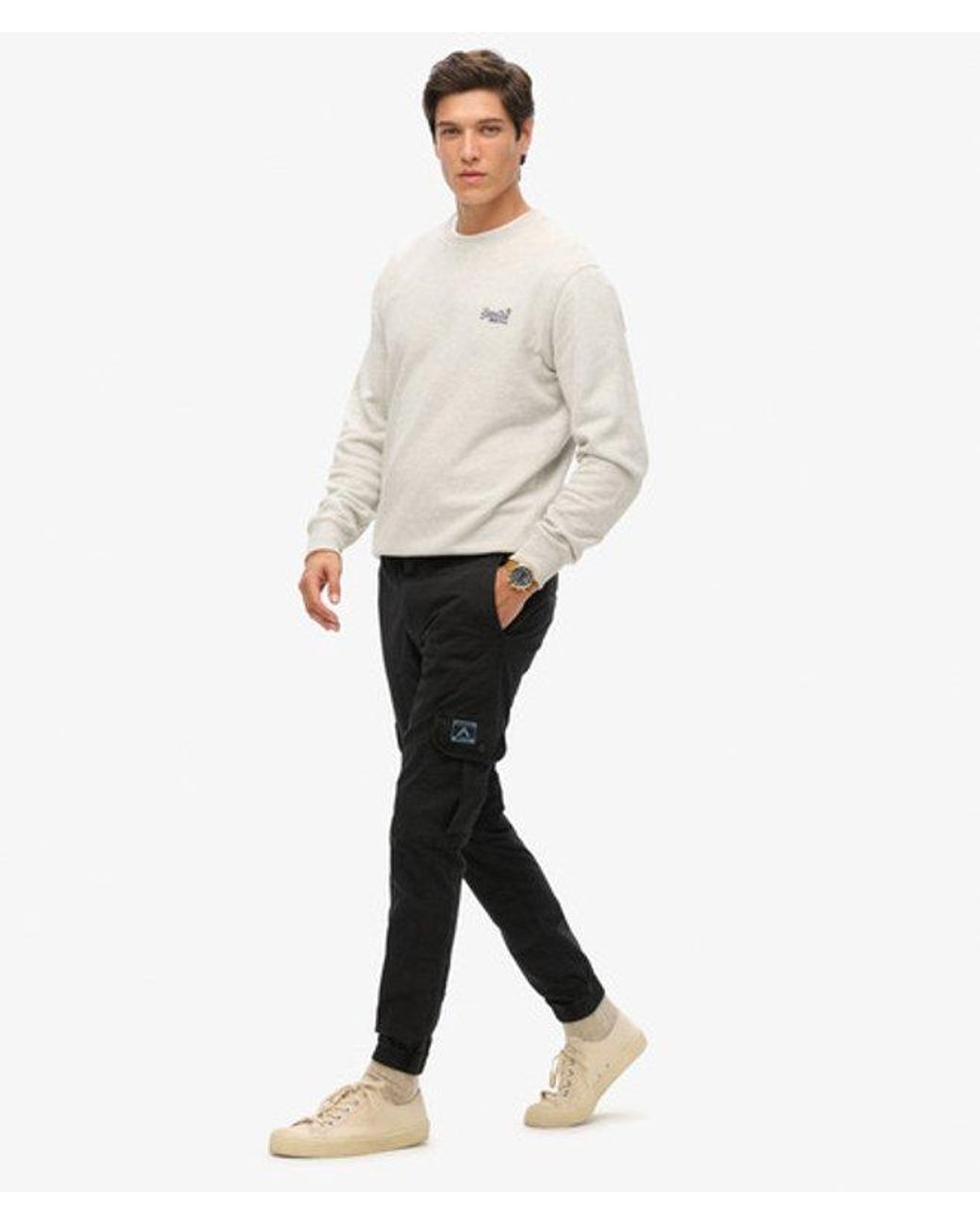 Superdry Black Para Cargo Slim Pants for men