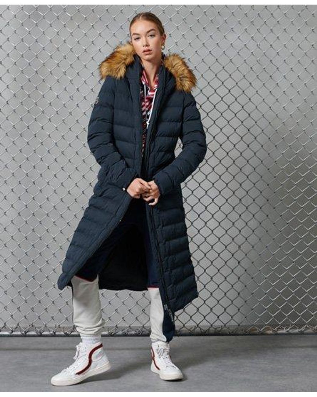 superdry long puffer coat