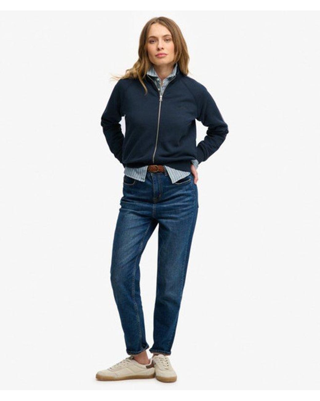 Superdry Essential Logo Zip Trainingsjack in het Blue