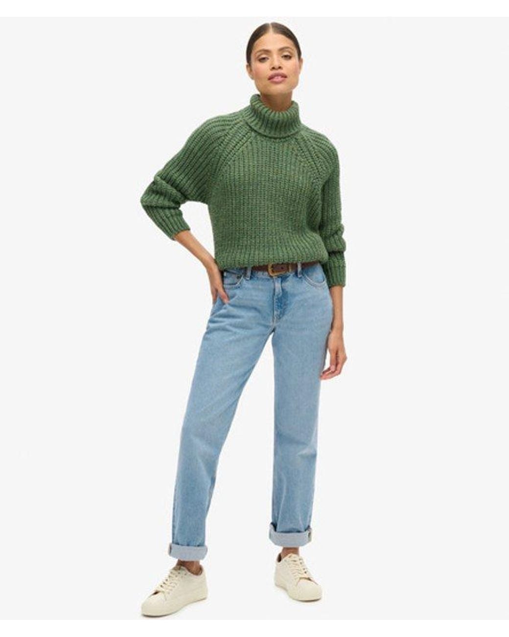 Superdry Green & Co Slouchy Stitch Roll Neck Knit