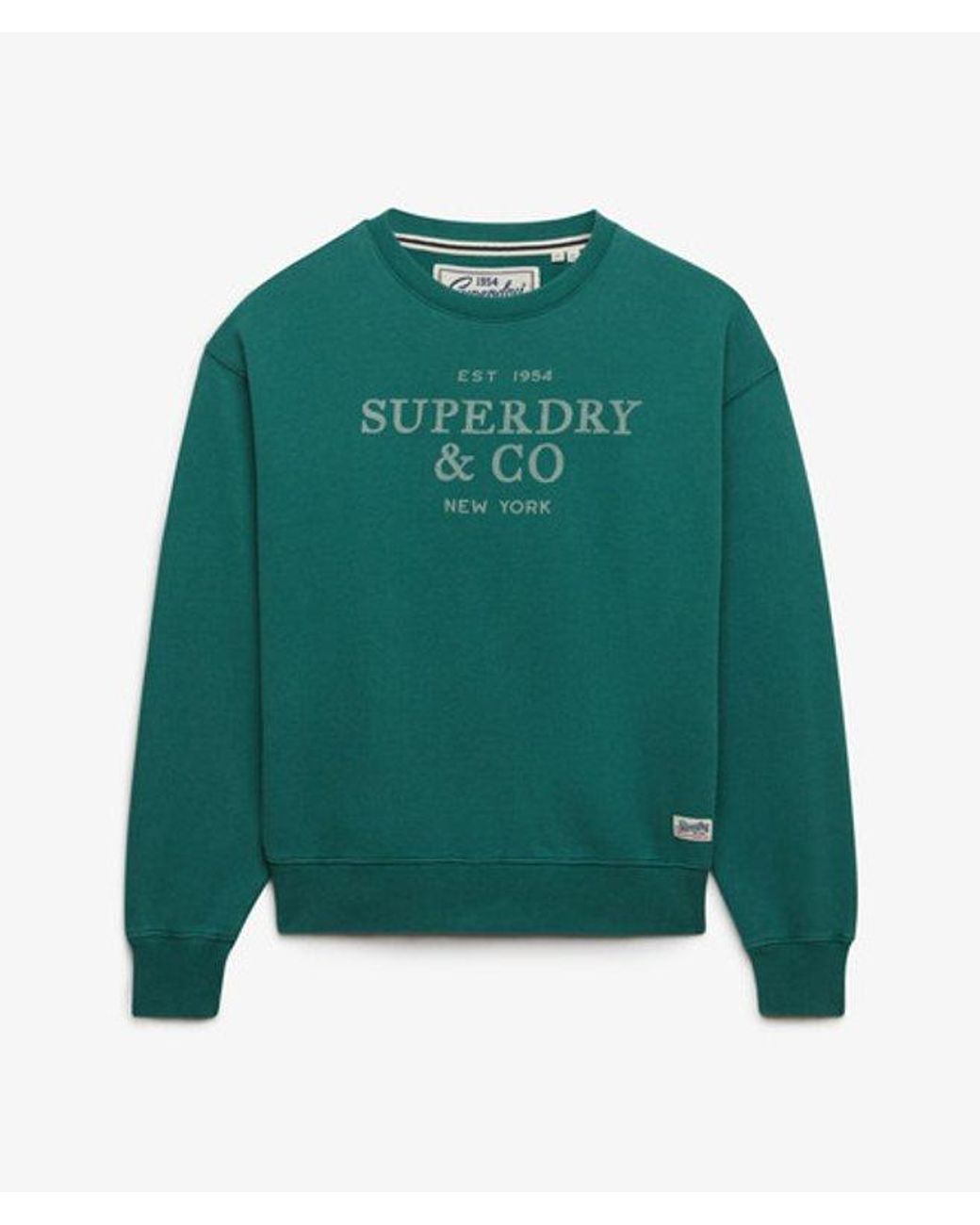 Superdry Green & Co Luxe Casual Loose Crew Sweatshirt