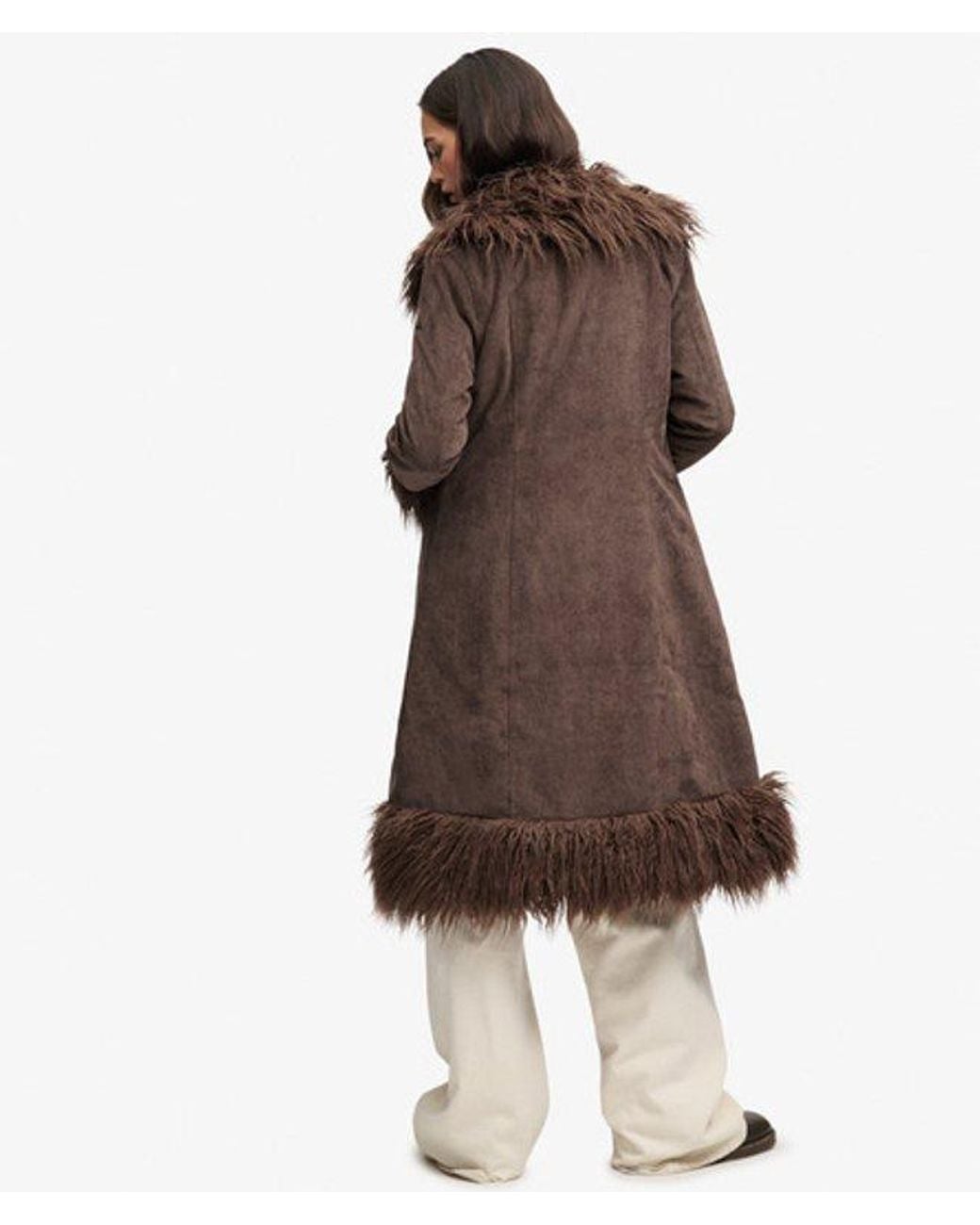 Superdry Brown & Co Long Afghan Coat