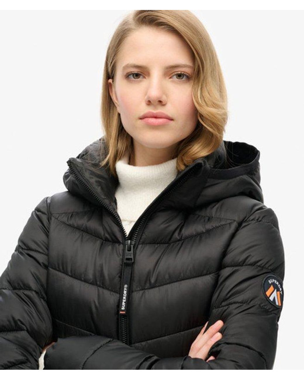 Superdry Black & Co Hooded Fuji Quilted Padded Jacket