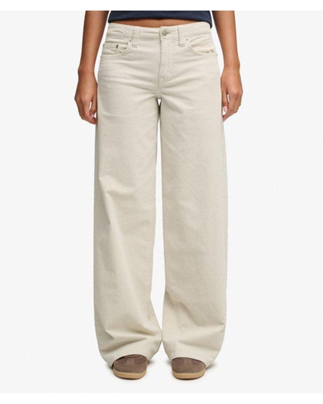 Superdry White & Co Mid Rise baggy Corduroy Trousers