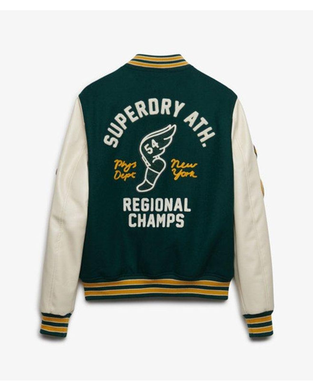 Superdry Green & Co Vintage Patched Varsity Jacket for men