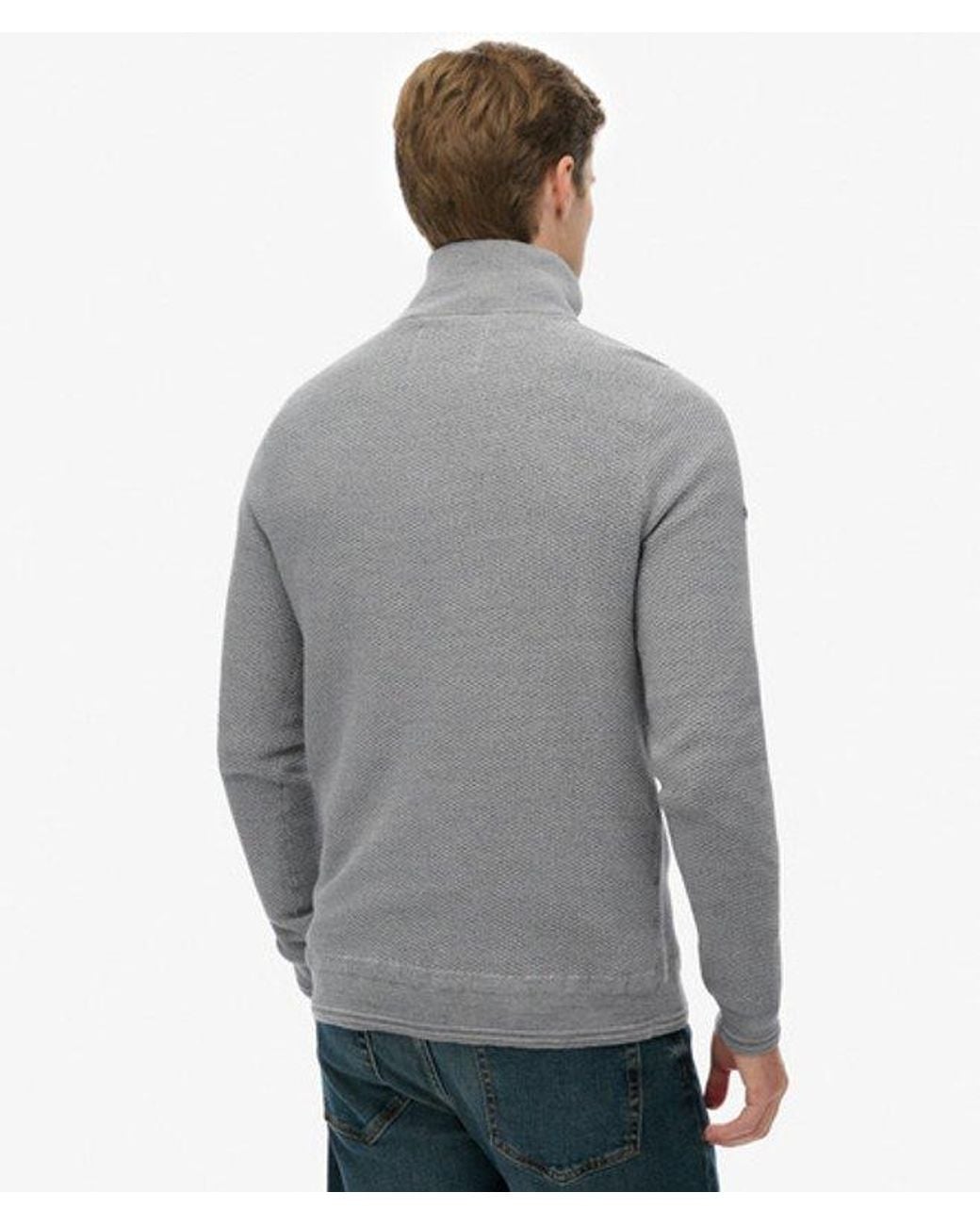 Superdry Gray & Co Cotton Texture Half-zip Jumper for men
